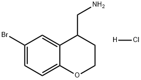 2H-1-Benzopyran-4-methanamine, 6-bromo-3,4-dihydro-, hydrochloride (1:1) Struktur